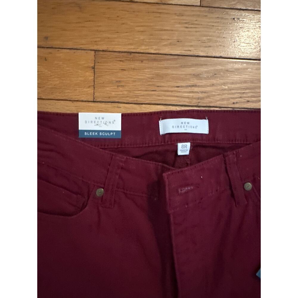 new directions Women's Wine Straight-Leg Pants - Picture 4 of 5